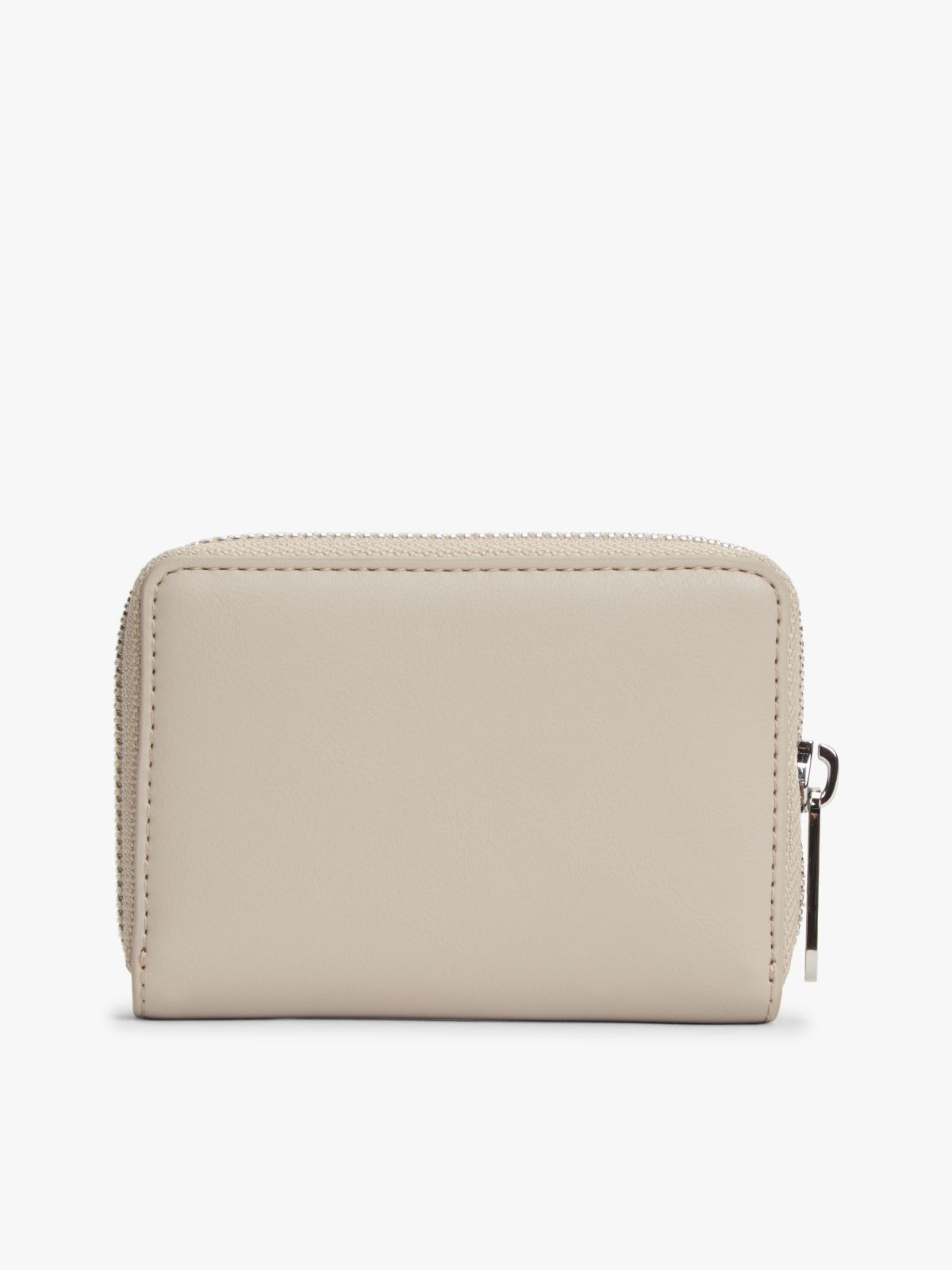 Essential Logo Zip-Around Wallet — Beige