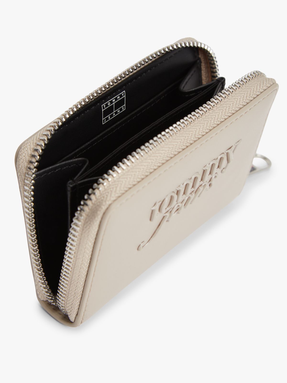 Essential Logo Zip-Around Wallet — Beige