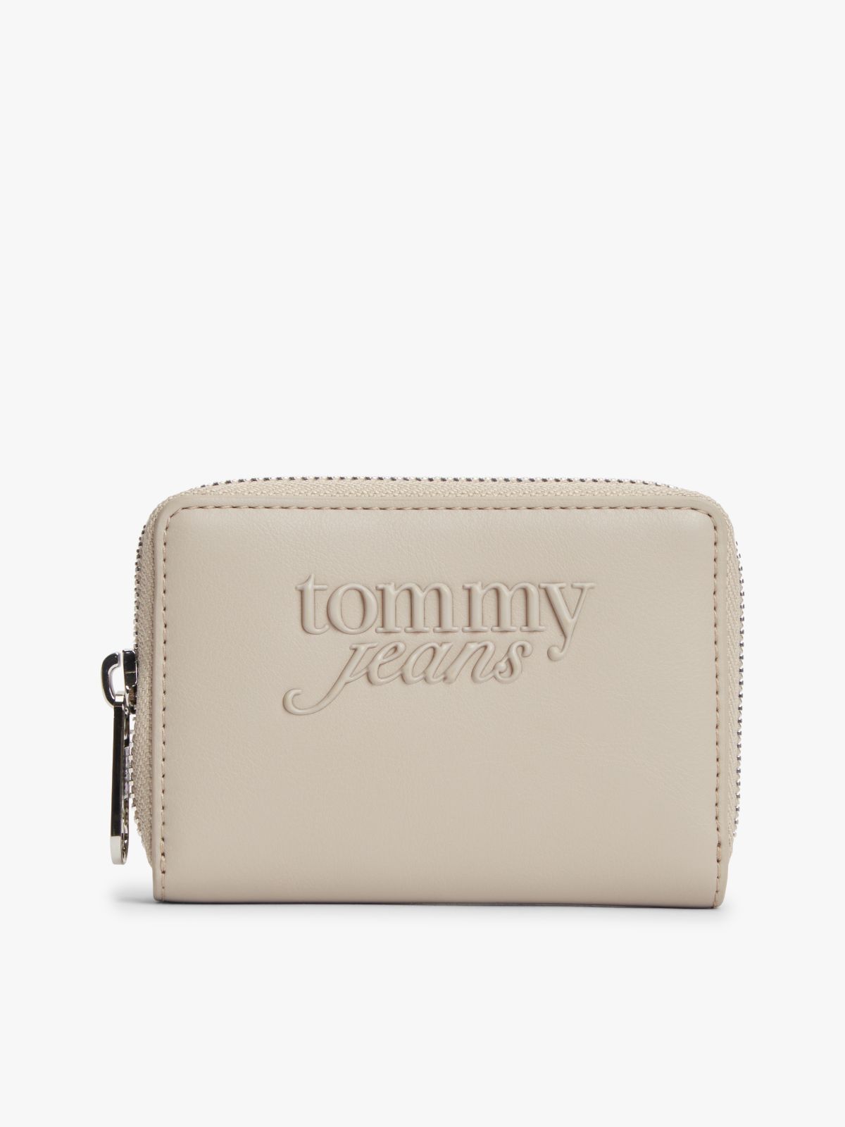 Essential Logo Zip-Around Wallet — Beige