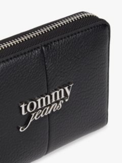 Wrist Strap Metal Logo Zip-Around Wallet — Black 3