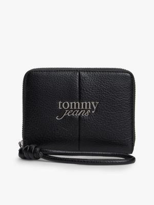 portafoglio con logo e manico a bracciale black da donne tommy jeans