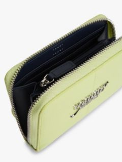 Wrist Strap Metal Logo Zip-Around Wallet — Green 4