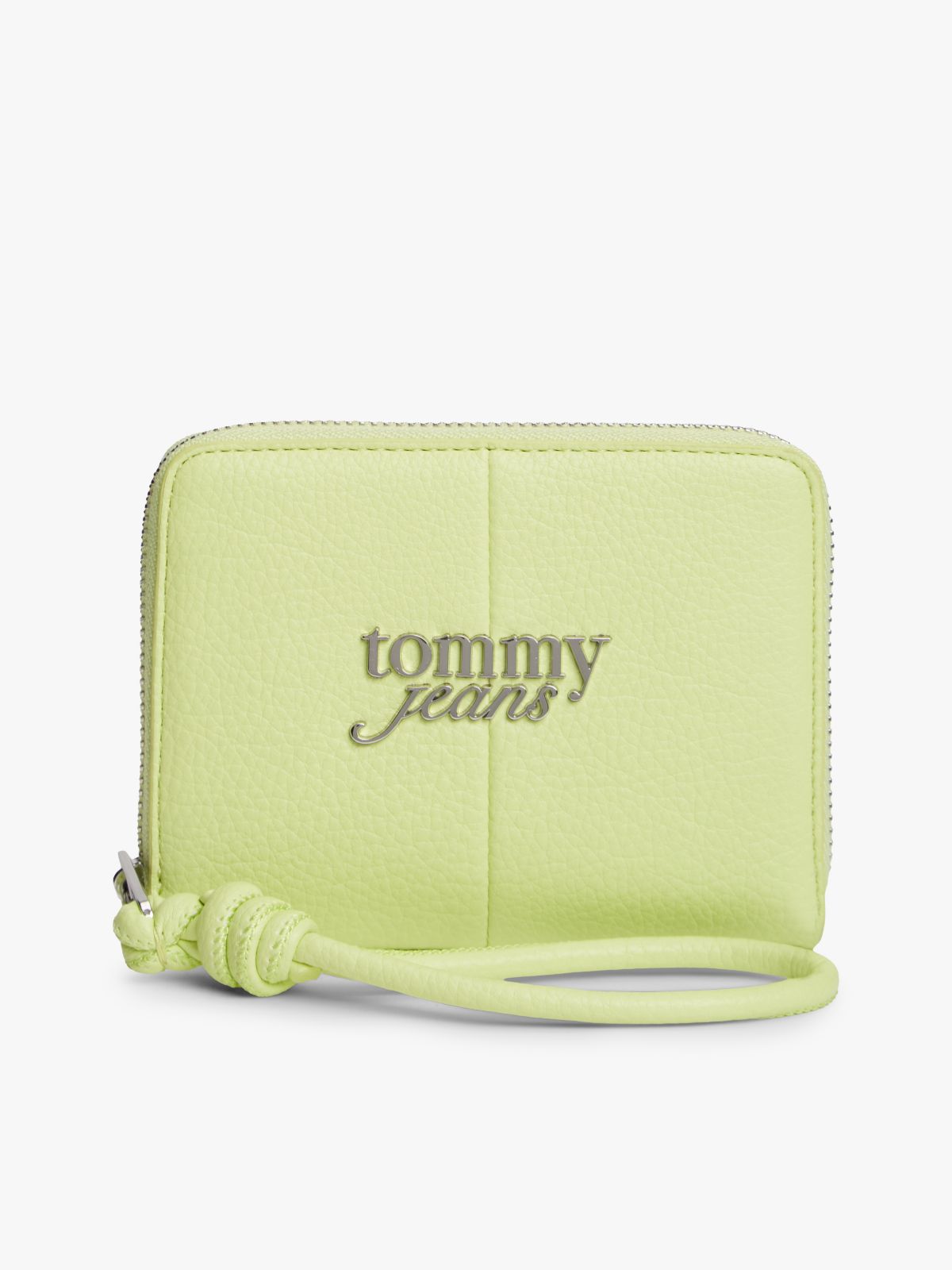Wrist Strap Metal Logo Zip-Around Wallet — Green