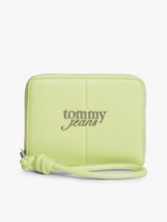 Wrist Strap Metal Logo Zip-Around Wallet — Green 1