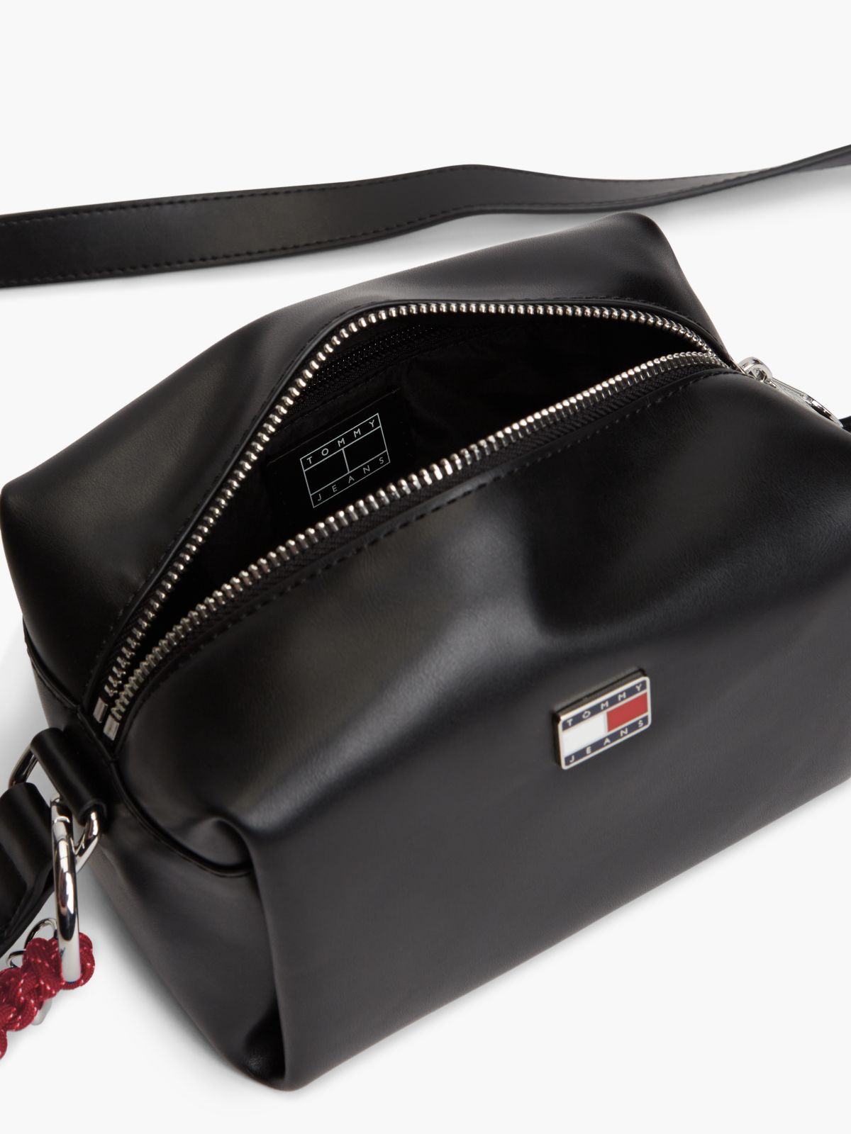 Logo Boxy Crossbody Camera Bag — Black