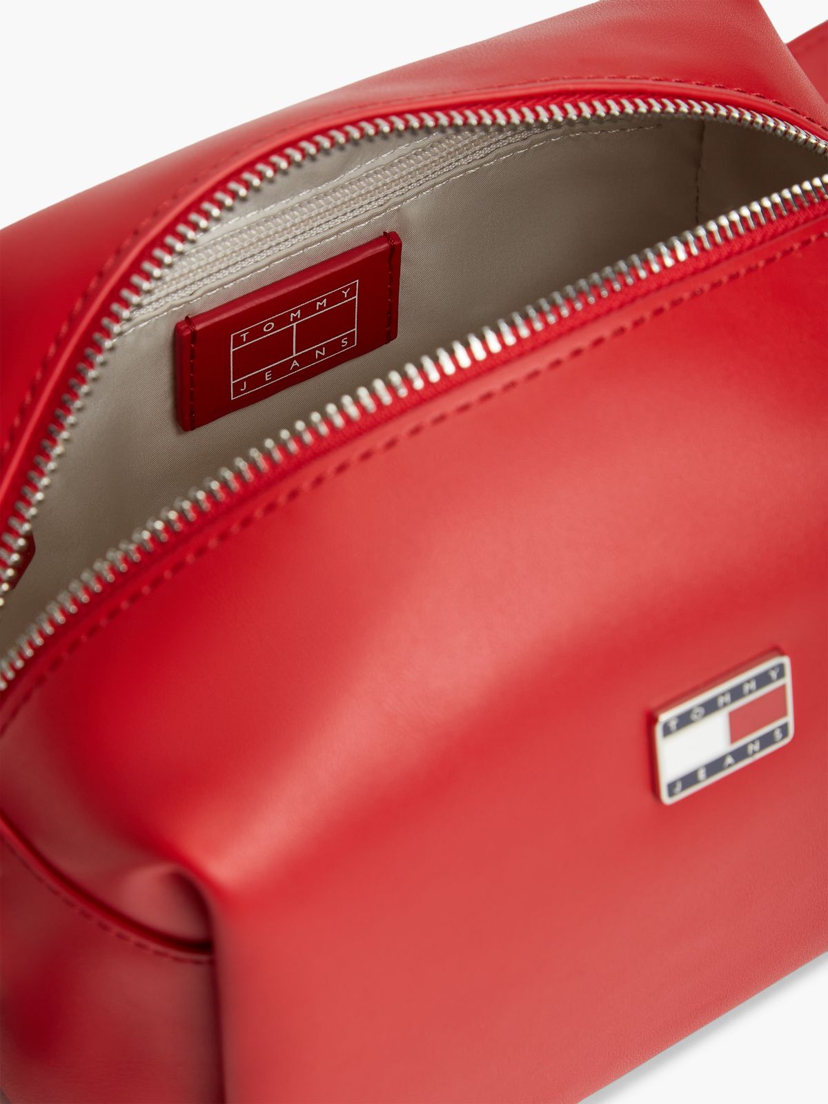 Logo Boxy Crossbody Camera Bag — Red