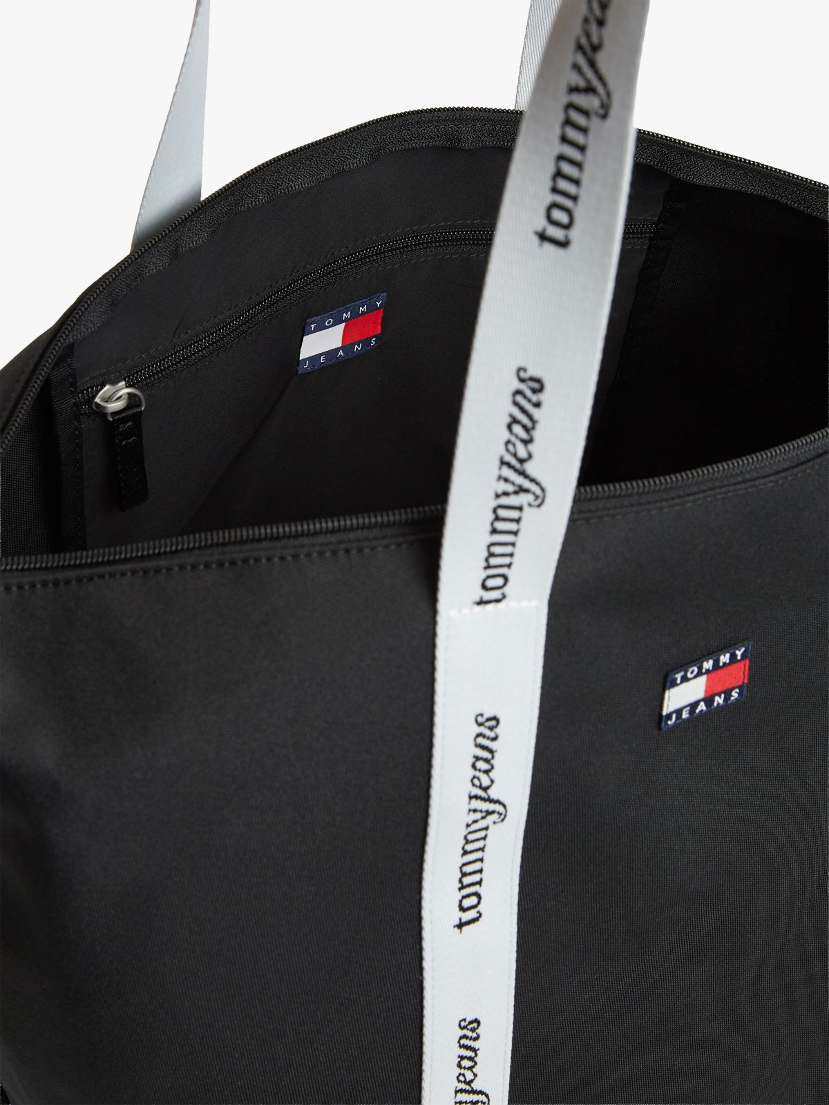 Essential Repeat Logo Tote Bag — Black