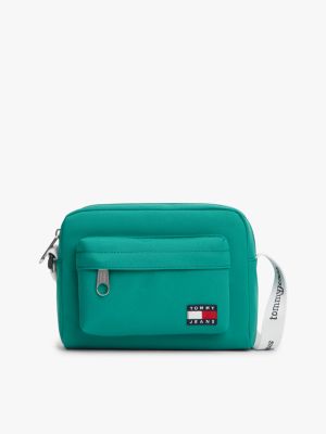 green essential repeat logo crossbody bag for women tommy jeans