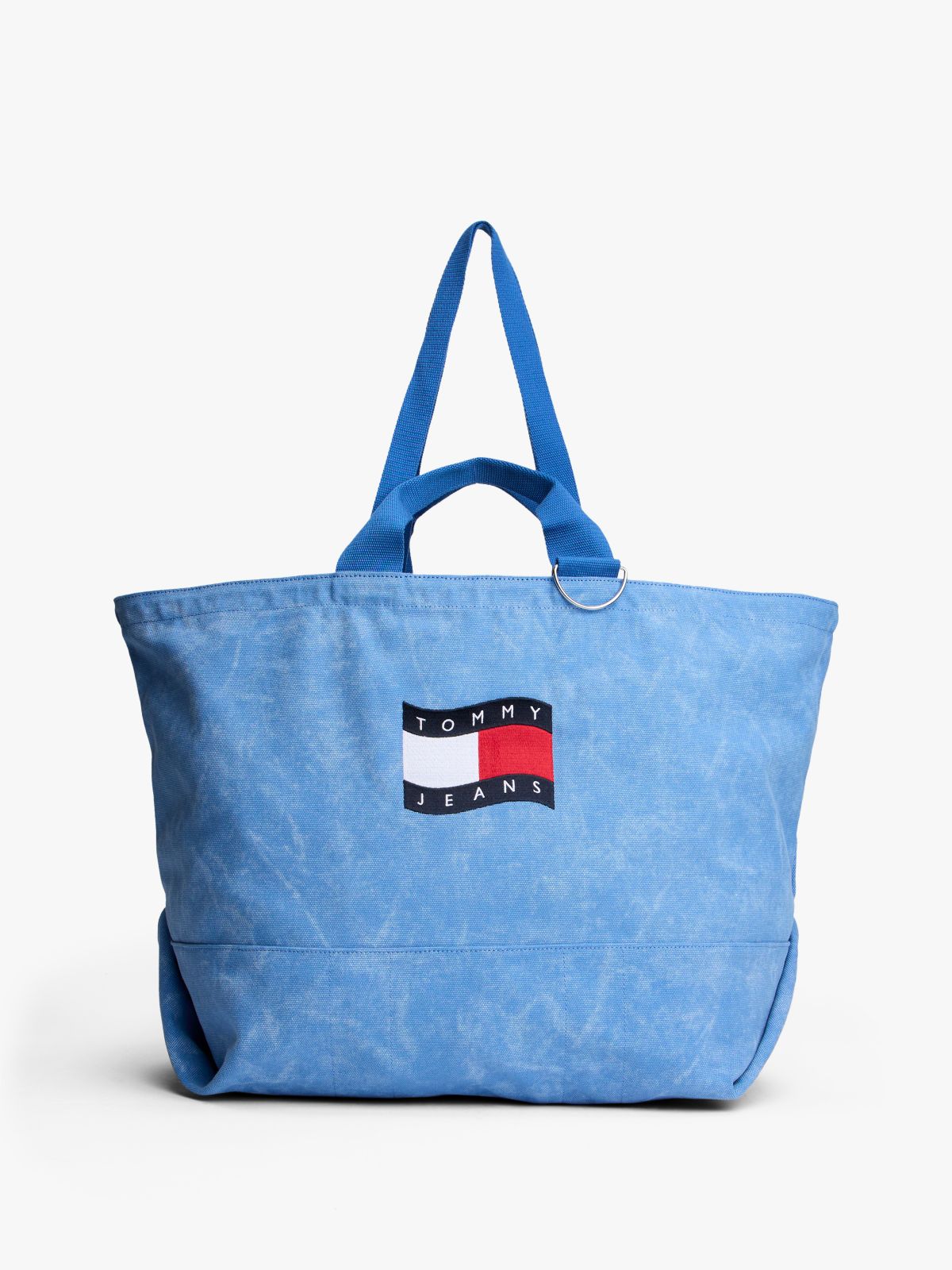 Wavy Flag Canvas Tote Bag — Blue