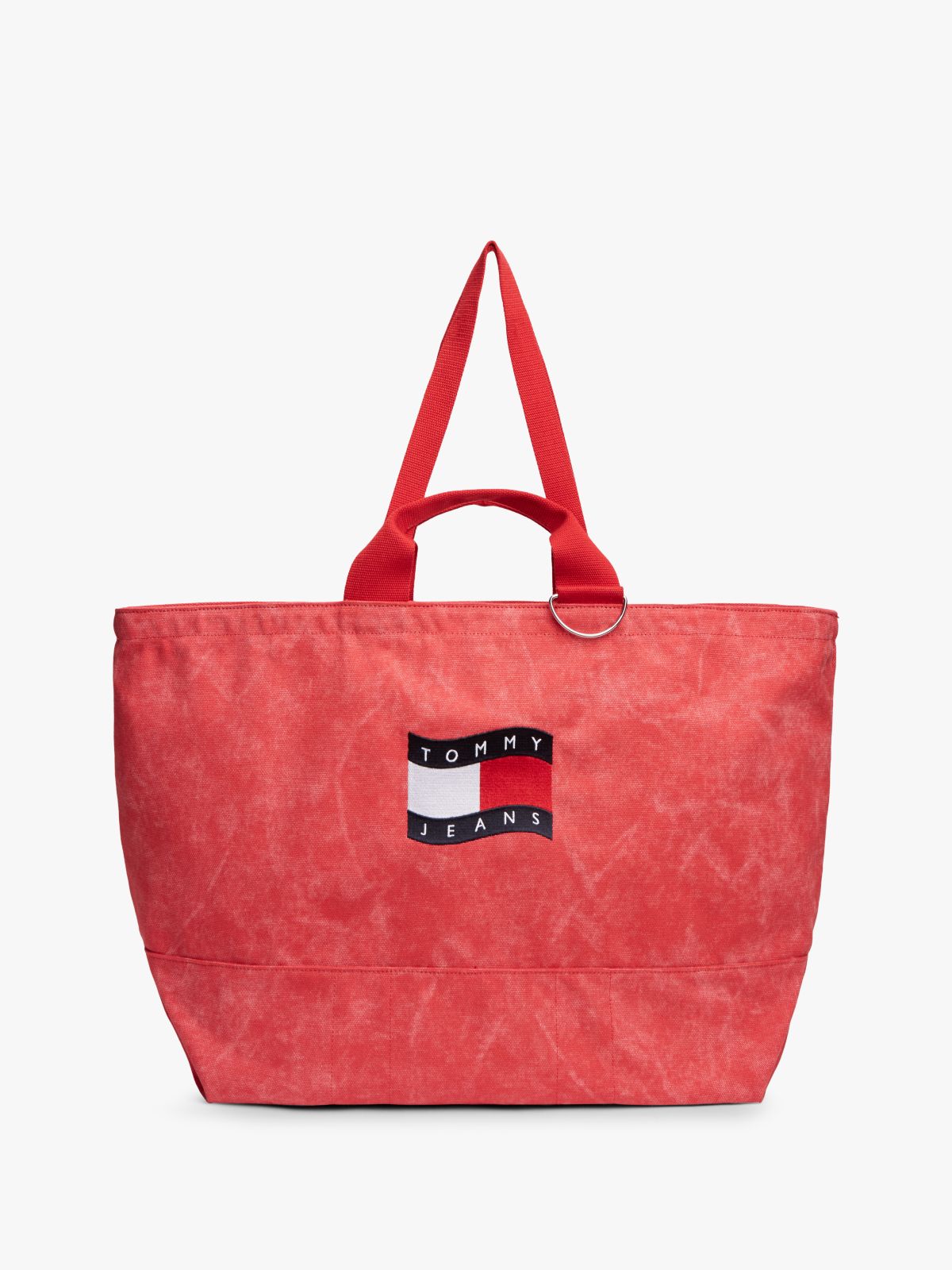 Wavy Flag Canvas Tote Bag — Red