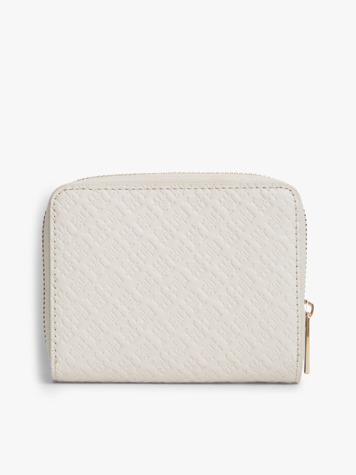 Hilfiger Icon Debossed Zip-Around Flap Wallet — Beige