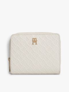 Hilfiger Icon Debossed Zip-Around Flap Wallet — Beige 1