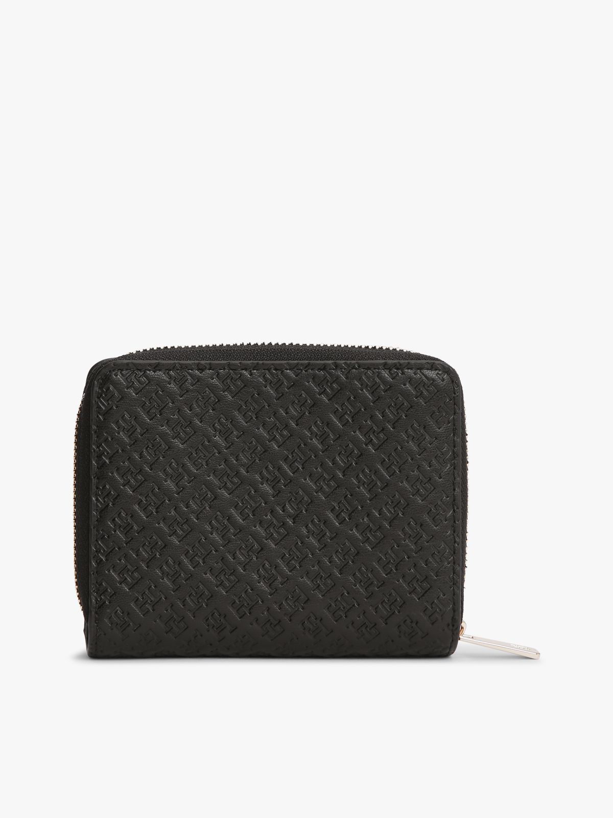 Hilfiger Icon Debossed Zip-Around Flap Wallet — Black