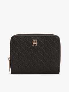 Hilfiger Icon Debossed Zip-Around Flap Wallet — Black 1