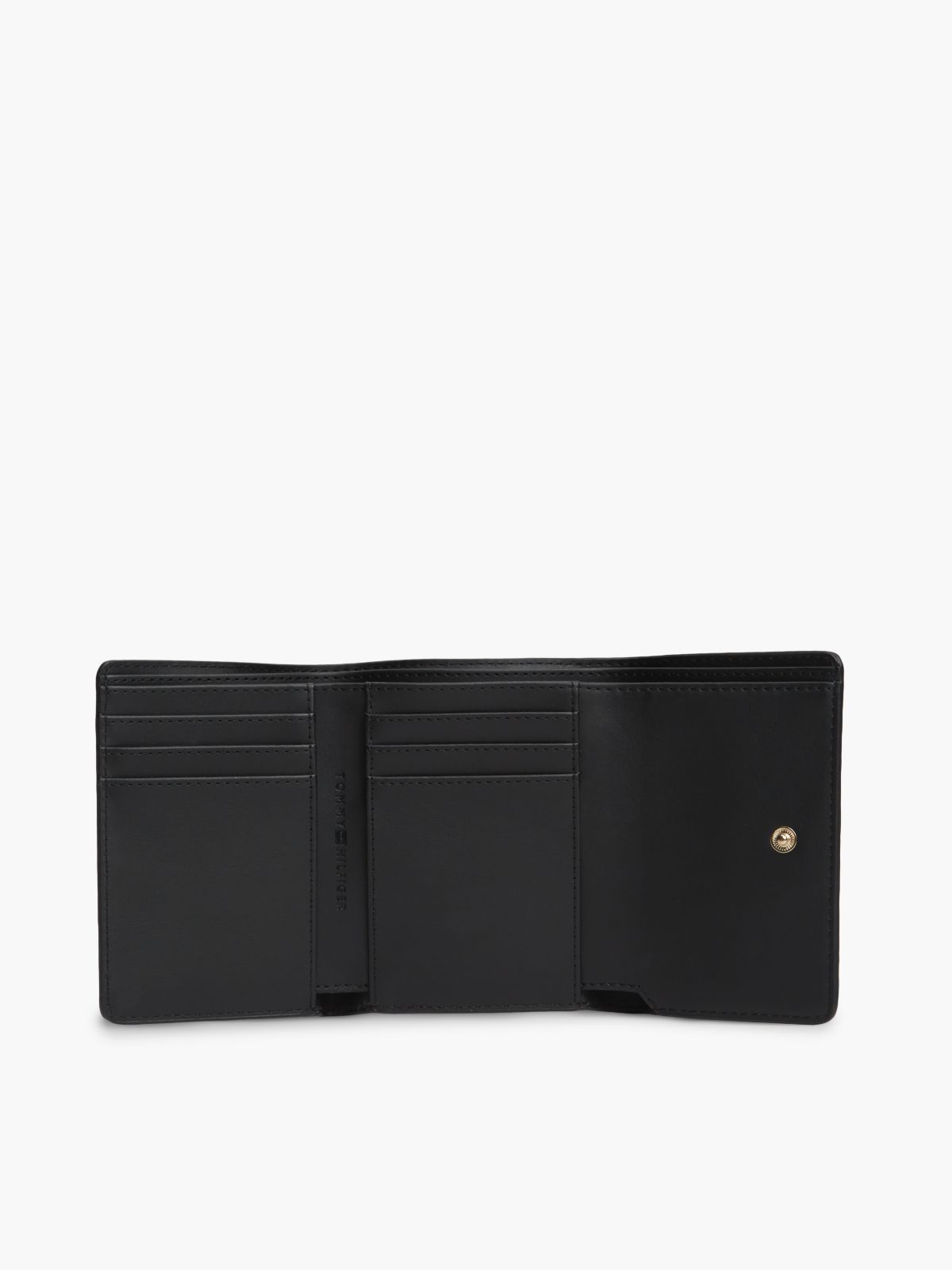 Hilfiger Icon Debossed Trifold Wallet — Black