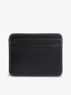 Logo Plaque Leather Card Holder — Black 2