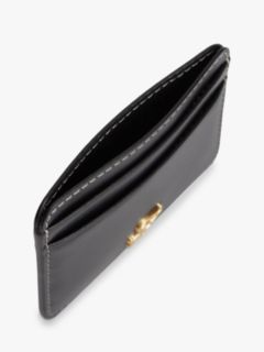 Logo Plaque Leather Card Holder — Black 4