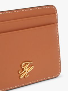Logo Plaque Leather Card Holder — Brown 3