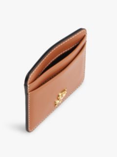 Logo Plaque Leather Card Holder — Brown 4