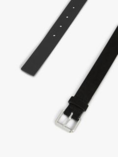 Metal Logo Suede Belt — Black 2