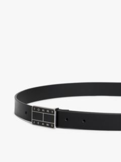 Heritage Plaque Buckle Leather Belt — Black 3