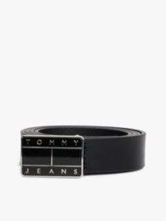 Heritage Plaque Buckle Leather Belt — Black 4
