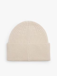 Cashmere Blend Logo Embroidery Beanie — Beige 2