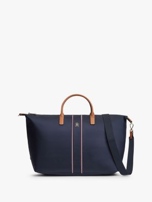 blue signature crossbody weekender bag for women tommy hilfiger