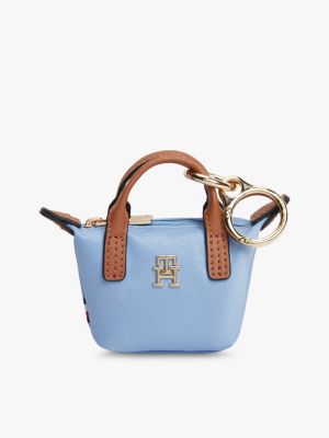 charm pochette tote con portachiavi blue da donne tommy hilfiger