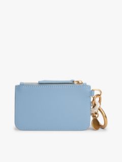 Multi Charm Leather Keyring Purse — Blue 2