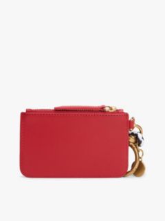 Multi Charm Leather Keyring Purse — Red 2