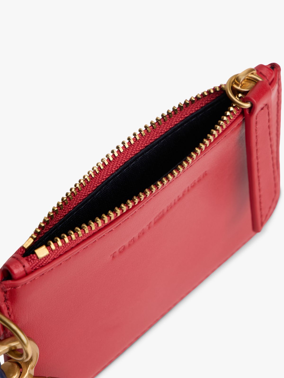 Multi Charm Leather Keyring Purse — Red