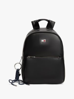 black logo charm dome backpack for women tommy jeans