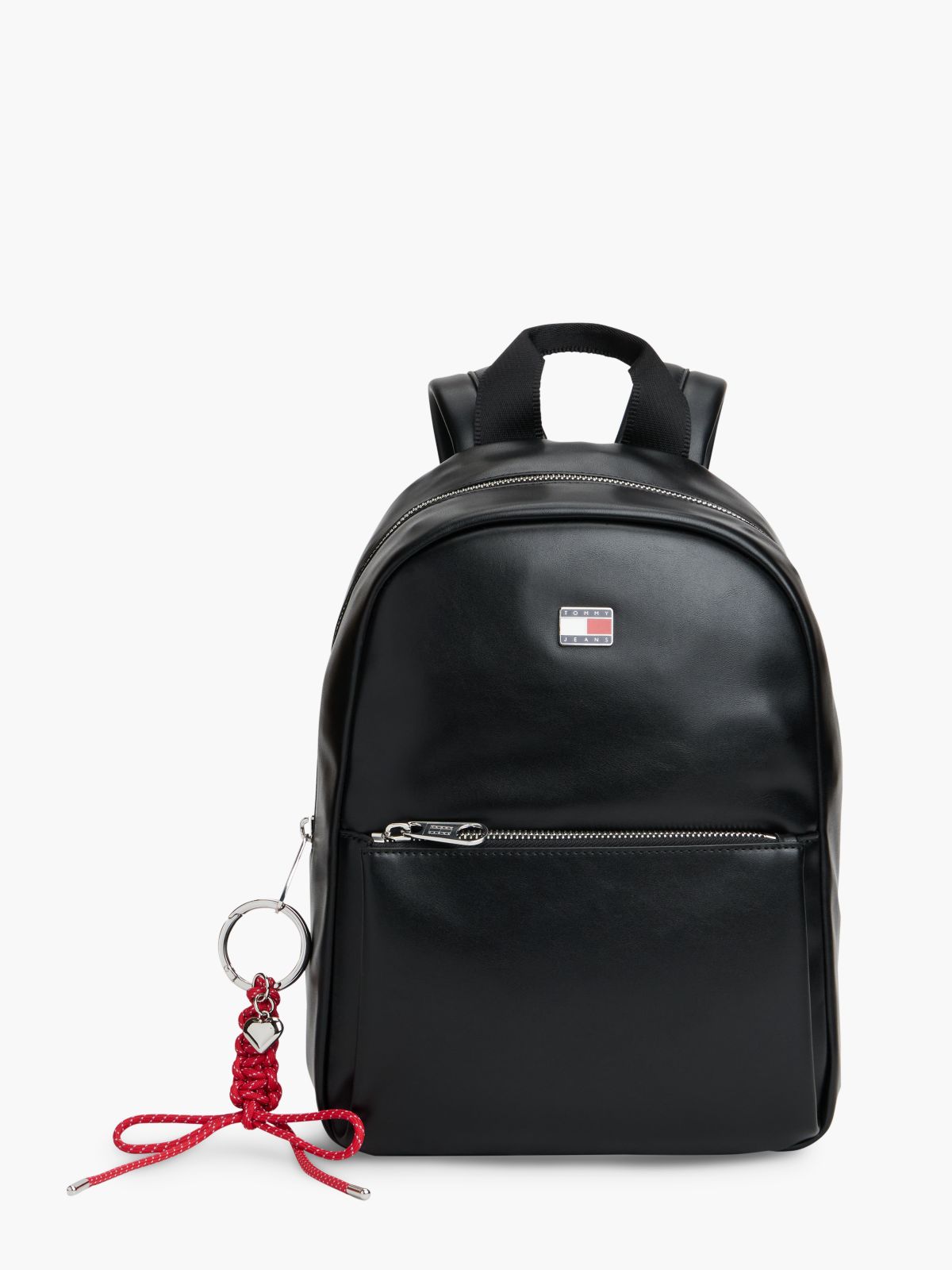 Logo Charm Dome Backpack — Black