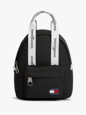 black essential repeat logo dome backpack for women tommy jeans