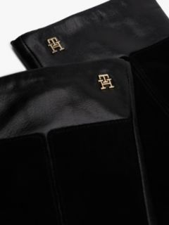 Chic Suede Back Leather Gloves — Black 2