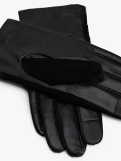 Chic Suede Back Leather Gloves — Black 3