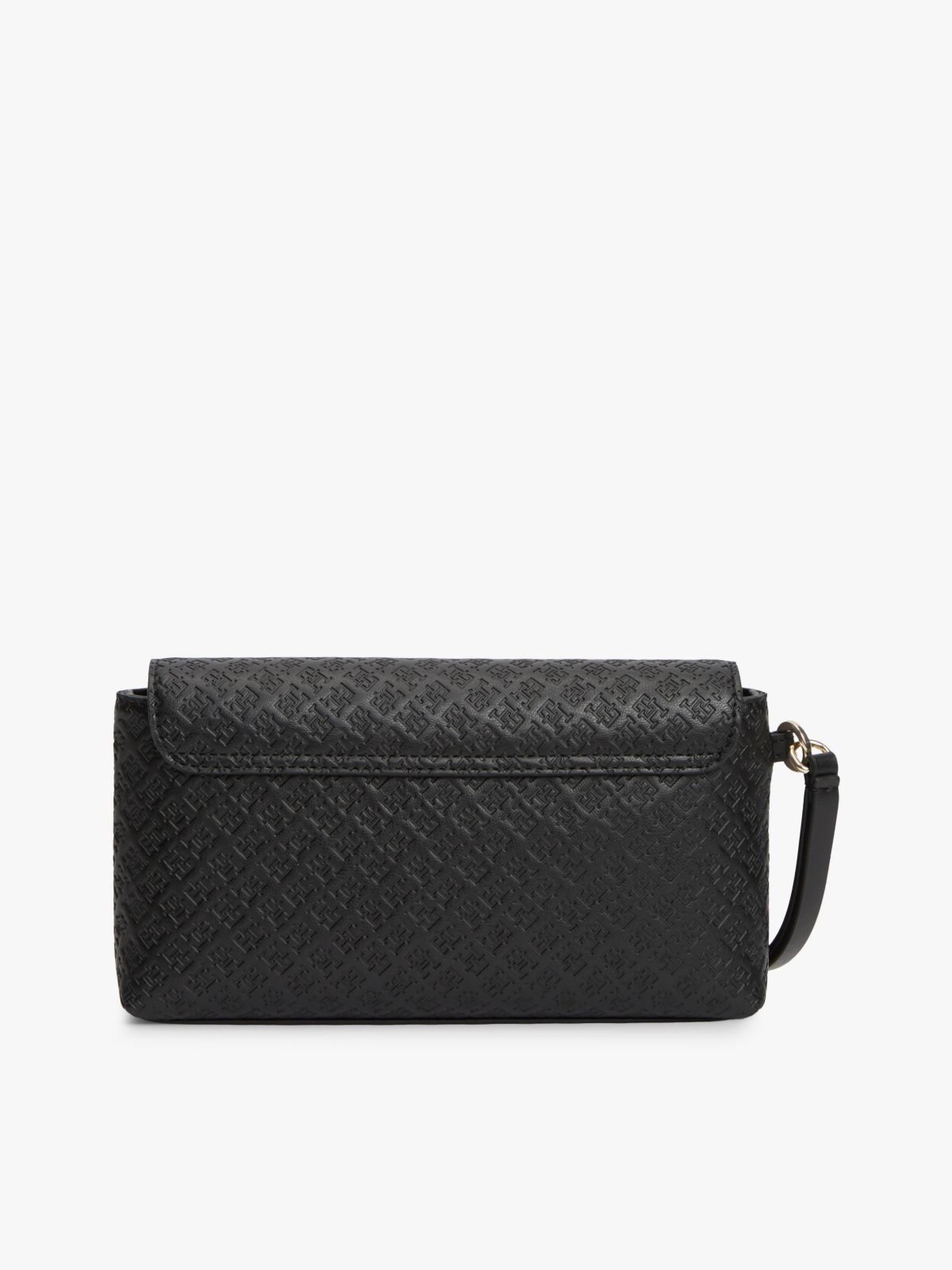 Hilfiger Icon Debossed Logo Flap Pouch — Black
