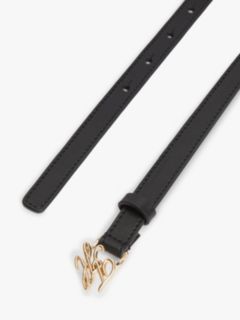 Logo Plaque Buckle Leather Belt — Black 2