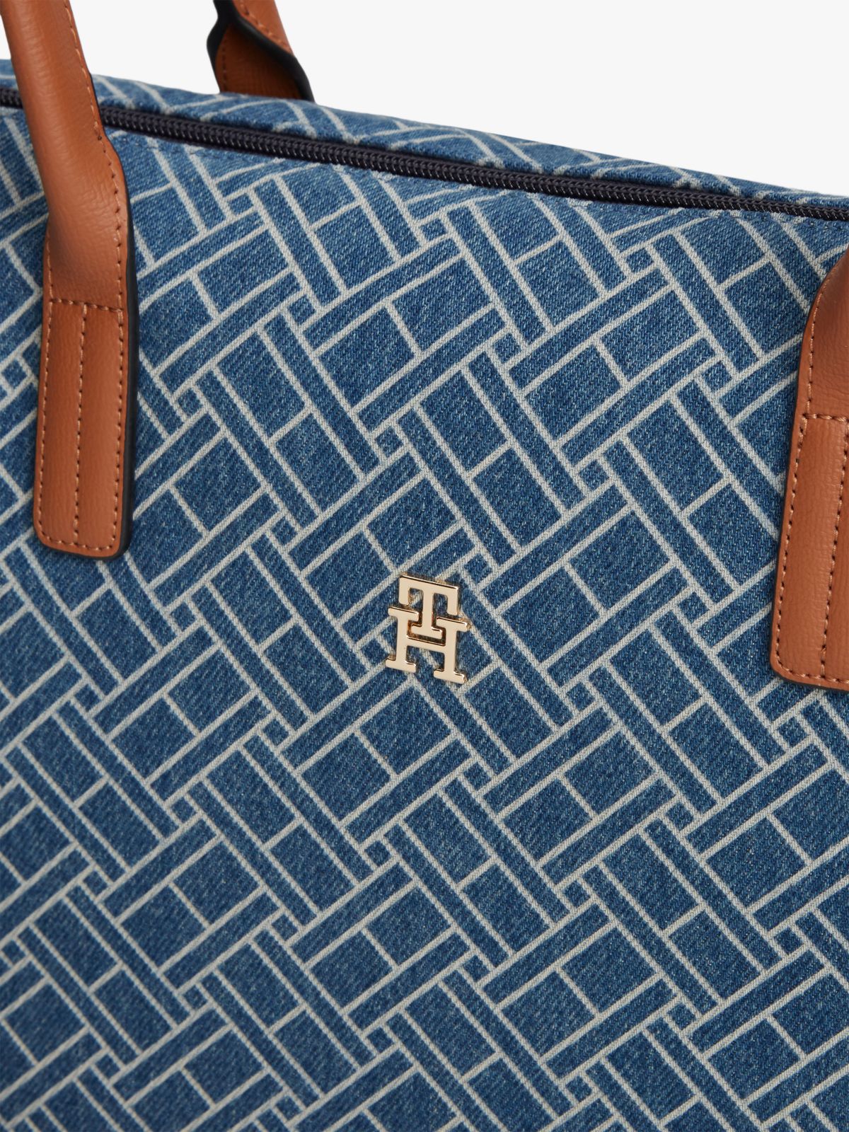 Flag Denim Tote Bag — Blue