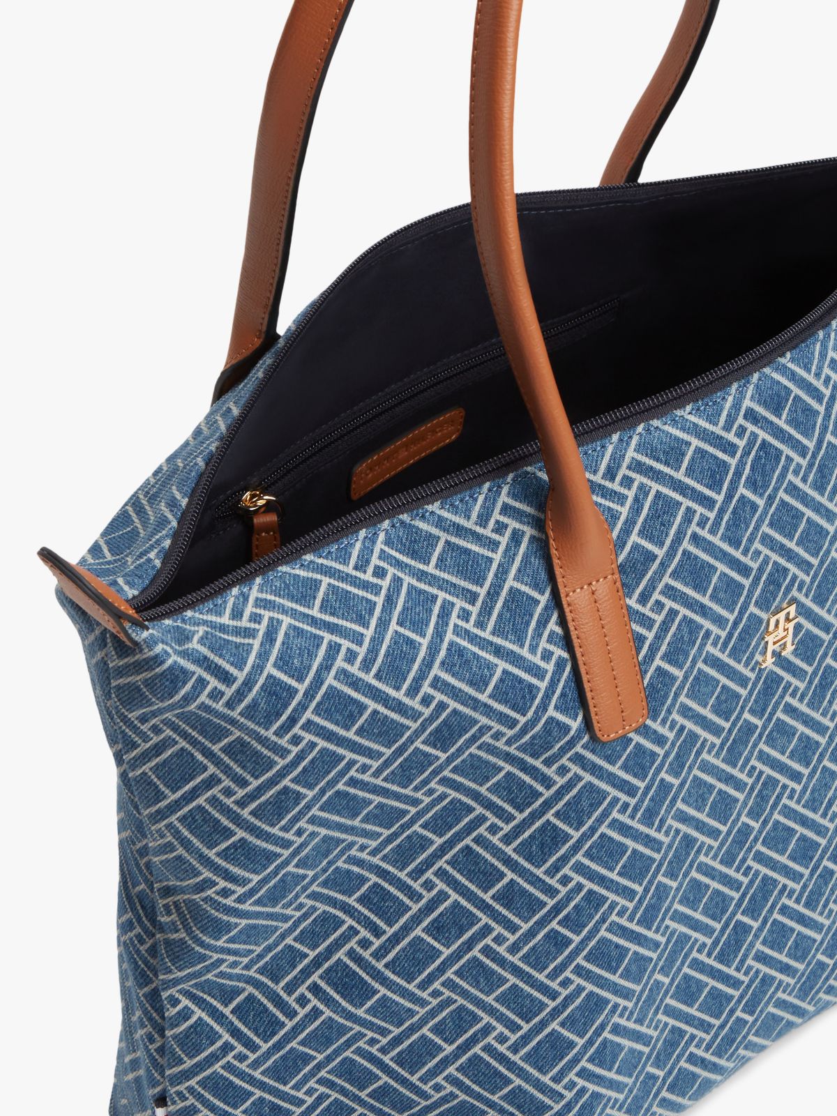 Flag Denim Tote Bag — Blue