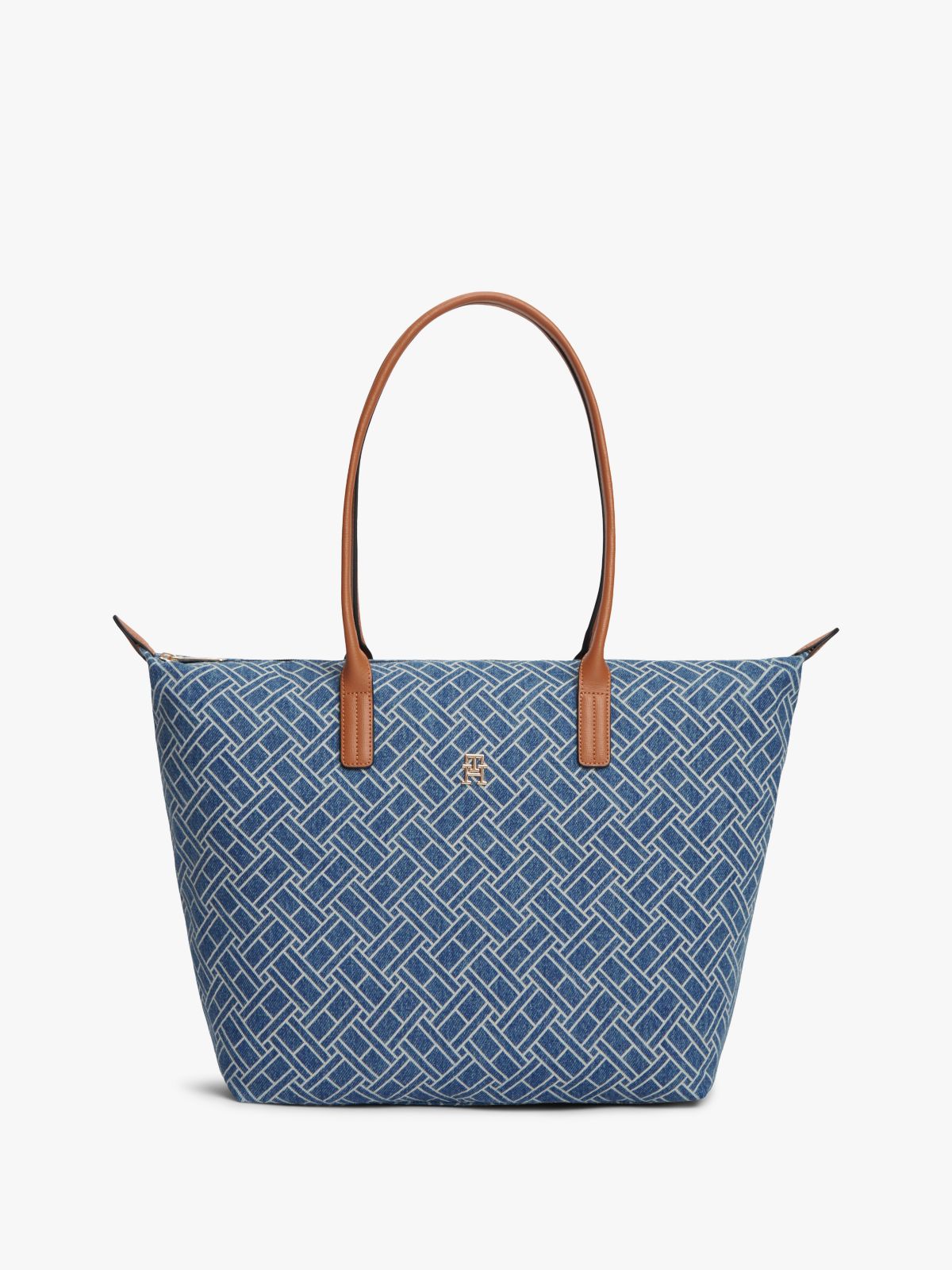 Flag Denim Tote Bag — Blue
