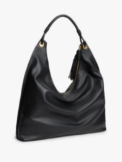 Leather Tassel Hobo Bag — Black 2