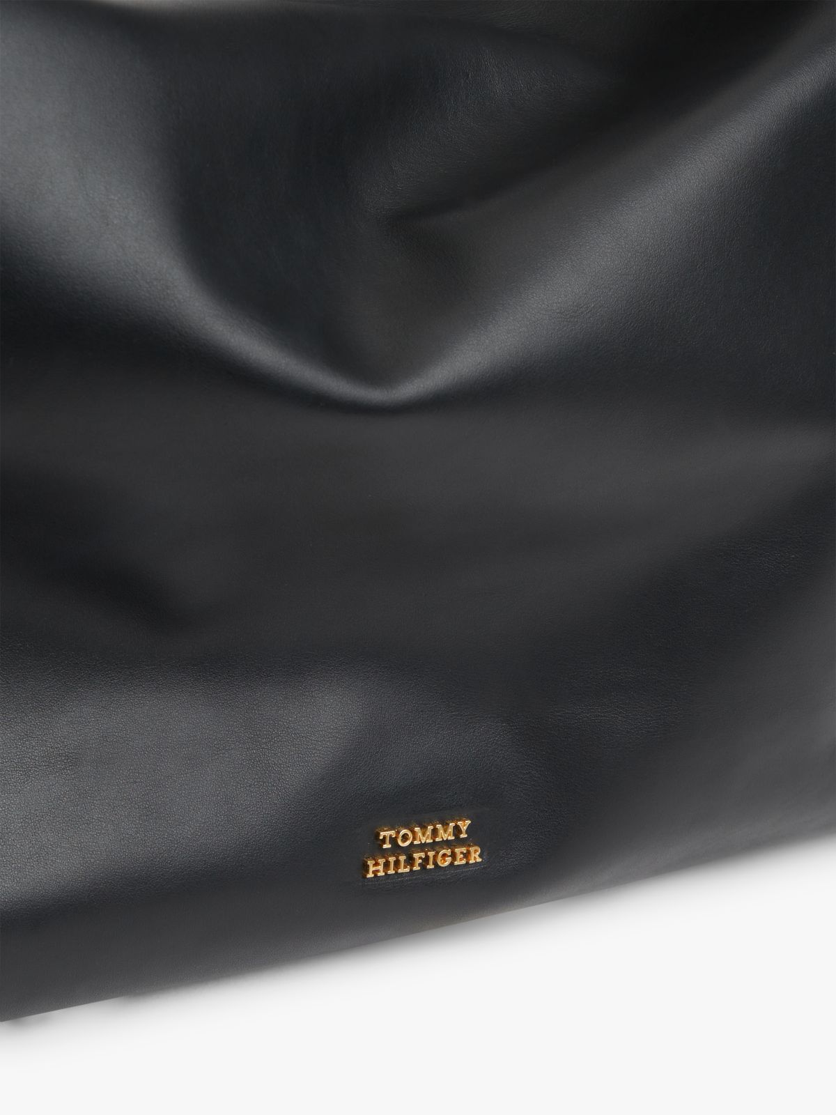 Leather Tassel Hobo Bag — Black