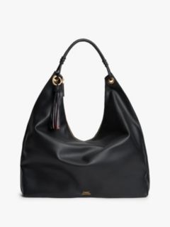 Leather Tassel Hobo Bag — Black 1