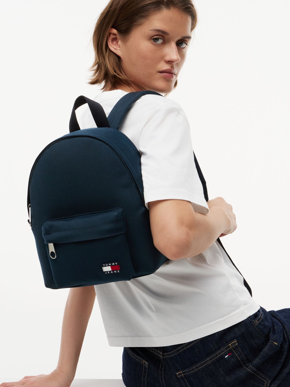 Essential Logo Dome Backpack — Blue