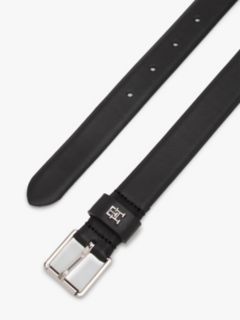 TH Monogram Square Buckle Leather Belt — Black 2
