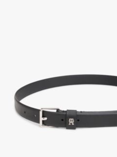 TH Monogram Square Buckle Leather Belt — Black 3