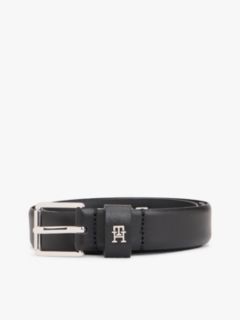 TH Monogram Square Buckle Leather Belt — Black 4
