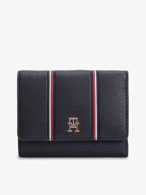 portefeuille trois volets hilfiger icon blue pour femmes tommy hilfiger